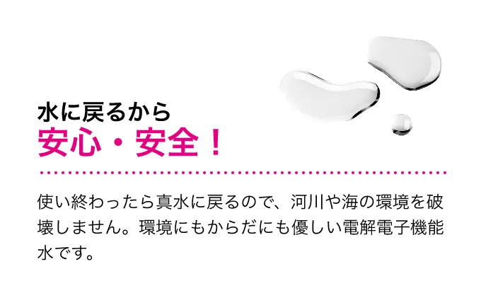 水に戻るから安心・安全！
